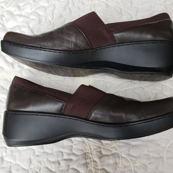 EUC EASY SPIRIT ESDILLONA premium leather platform wedges (9) chocolatey brown - Picture 6 of 7